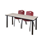 Kee Kee,Training Table,2 M Chairs,60"x24" MT6024PLBPBK47BY