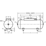 Speedaire Air Tank, 60 Gal, 200 PSI, Horizontal 5Z360
