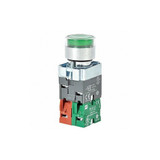 Dayton IllumPushButton,FullVolt,Green,1NO/1NC 30G205