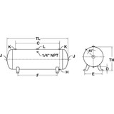 Speedaire Air Tank, 60 Gal, 200 PSI, Horizontal 3HDR2
