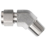 Brennan Industries Male NPT 45 Elbow,Gas,N2503 N2503-06-04-SS
