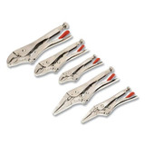 5 Pc Curved and Long Nose Locking Plier Set, 5 in, 6 in, 7 in, 9 in, 10 in