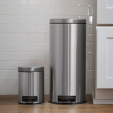 Ninestars 8 Gal. & 1.3 Gal. Stainless Steel Trash Cans (2-Count)