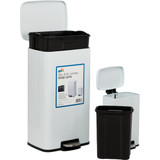Honey Can Do 7.92 Gal. & 1.3 Gal. White Stainless Steel Trash Cans (2-Count) TRS-09076 631229