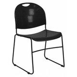 Flash Furniture Stacking Chair,32 in H RUT-188-BK-GG