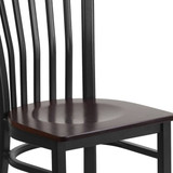 Flash Furniture Restaurant Chair,School Back,Wal Seat XU-DG6Q4BSCH-WALW-GG