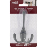 National Hardware Matte Black Triple Robe Hook