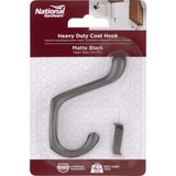 National Hardware Matte Black Heavy Duty Coat Hook
