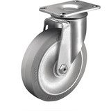 Colson Plate Caster,Swivel,Rubber,4 1/8"H 2.03356.42