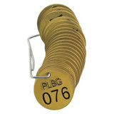 Brady Numbered Tag Set,Brass,1 1/2in W,PK25 23263