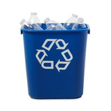 Rubbermaid Commercial Desk Recycling Container,Blue,3-1-4 gal. FG295573BLUE