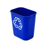 Rubbermaid Commercial Desk Recycling Container,Blue,3-1-4 gal. FG295573BLUE