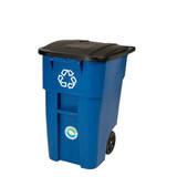 Rubbermaid Commercial Mobile Recycling Container,Blue,50 gal. FG9W2773BLUE