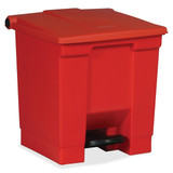 Rubbermaid Commercial Step On Trash Can,Rectangular,8 gal.,Red FG614300RED