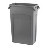 Rubbermaid Commercial Trash Can Top,Flat,Hinged Closure,Black FG267400BLA