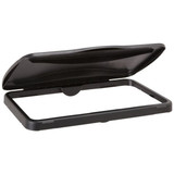 Rubbermaid Commercial Trash Can Top,Flat,Hinged Closure,Black FG267400BLA