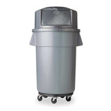 Rubbermaid Commercial Trash Can Top,Dome,Swing Closure,Gray FG263788GRAY