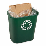 Rubbermaid Commercial Desk Recycling Container,Green,7 gal. FG295606GRN