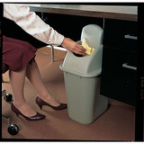 Rubbermaid Commercial Wastebasket,Rectangular,3-1/4 gal.,Beige FG295500BEIG