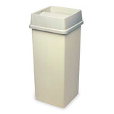 Rubbermaid Commercial Trash Can,Square,23 gal.,Beige FG356988BEIG