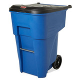 Rubbermaid Commercial Trash Can,95 gal.,Blue,Plastic FG9W2273BLUE