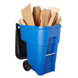Rubbermaid Commercial Trash Can,95 gal.,Blue,Plastic FG9W2273BLUE