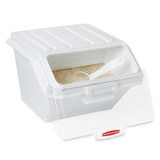 Rubbermaid Commercial Bulk Storage Bin,10lb,w-Scoop and Lid FG9G6000WHT