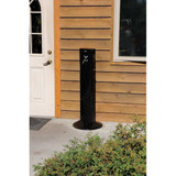 Rubbermaid Commercial Cigarette Receptacle,1-19/32 gal.,Black FGR93400BK