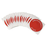 Brady LegndPlatLabel,EmergencyStp,Wht/Red,PK25 THTEP-247-593RD