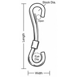 Lucky Line Spring Snap, Steel, 5/8 in Eye Dia,PK10 4FCV4