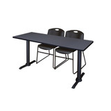 Cain Cain,66"x24",Training Table,2 Zeng Chrs MTRCT6624GY44BK