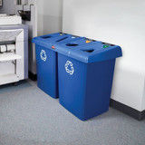 Rubbermaid Commercial Recycling Station,Blue,92 gal. 1792372
