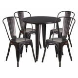 Flash Furniture Antique Metal Set,30RD CH-51090TH-4-18CAFE-BQ-GG