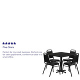 Flash Furniture Blk Laminate Table,Banquet Chair,Sqr,36" HDBF1009-GG