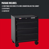 Craftsman Storage, 1000 Series 27" Wide 4 Drawer R CMST22741BK