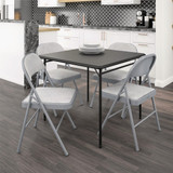COSCO Premium Gray Fabric Padded Metal Folding Chair