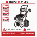 Simpson MegaShot 3000 psi 2.4 GPM Cold Water Gas Pressure Washer