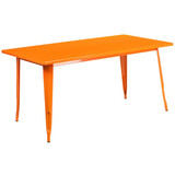 Flash Furniture Orange Metal Table Set,31-1/2"X63" ET-CT005-4-70-OR-GG