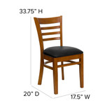 Restaurant Chair,Cherry Wood w-Blk Vnyl  XU-DGW0005LAD-CHY-BLKV-GG