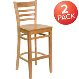 HERCULES Series Ladder Back Natural,PK2  2-XU-DGW0005BARLAD-NAT-GG