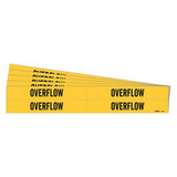 Brady Pipe Marker,Adhesive,Black,Overflow,PK5 7208-4-PK