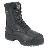 45 Series Leather 9 in Lace-Up Composite Toe Boots, Size 9, Black