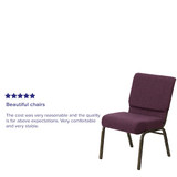 Flash Furniture Plum Fabric Church Chair FD-CH0221-4-GV-005-GG