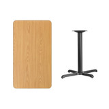 Flash Furniture Natural Lam Table,Rect w/X-Base,24"x42" XU-NATTB-2442-T2230-GG