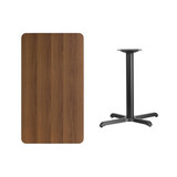 Flash Furniture Walnut Table,Rectangle w/X-Base,24"x42" XU-WALTB-2442-T2230-GG