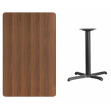 Flash Furniture Walnut Table,Rectangle w/X-Base,30"x48" XU-WALTB-3048-T2230-GG