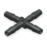 Eldon James Cross Connector,1/4 In,Barbed,HDPE,PK10 X0-4HDPE