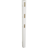 5 In. x 5 In. x 84 In. White Corner 3-Rail Fence Vinyl Post