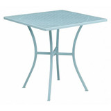 Flash Furniture Sky Blue Patio Table,28SQ CO-5-SKY-GG