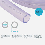 Eastman EZ-Flo 30 Ft. Clear Vinyl Tubing 1 In. ID x 1-1-4 In. OD Bulk Spool 98573 440894